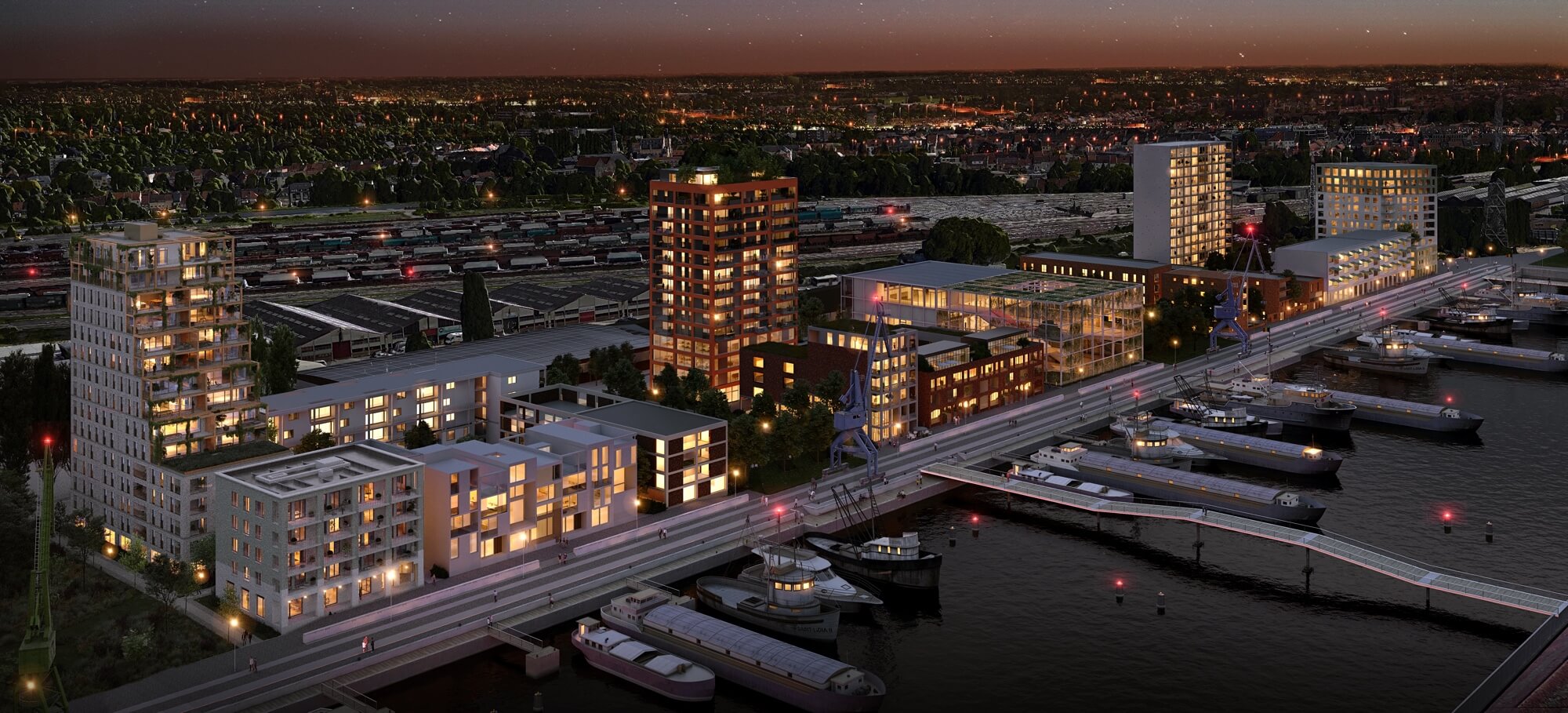 Ghent's harbor area